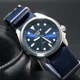 Seiko 5 Sports Automatic Blue Dial Blue Nylon Strap Watch for Men - SRPE63K1 Authentic Buy Shop Now