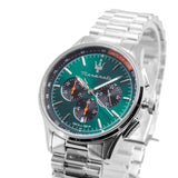Maserati Sorpasso Chronograph Green Dial Silver Steel Strap Watch for Men - R8873624002 Authentic Buy Shop Now