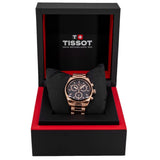 Tissot PRS 516 Chronograph Black Dial Rose Gold Steel Strap Watch for Men - T149.417.33.051.00 Authentic Buy Shop Now