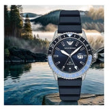 Emporio Armani World Explorer GMT Blue Dial Blue Rubber Strap Watch for Men - AR11592 Buy Now By Emporio Armani