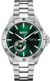 Hugo Boss Troper Automatic Chronograph Green Dial Silver Steel Strap Watch for Men - 1514200 Authentic Buy Shop Now