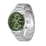 Hugo Boss Grand Prix Chronograph Green Dial Silver Steel Strap Watch for Men - 1514266 Buy Now By Hugo Boss