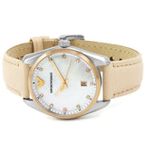 Emporio Armani Tazio Mother of Pearl Dial Pink Leather Strap Watch for Women - AR6133 Buy Now By Emporio Armani