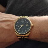 Tissot Ballade Quartz Black Dial Gold Steel Strap Watch for Men - T156.410.33.051.00 Authentic Buy Shop Now
