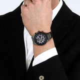 Maserati Stile Skeleton Chronograph Blue Dial Grey Steel Strap Watch for Men - R8873642012 Authentic Buy Shop Now