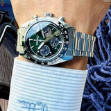 Seiko Prospex Speedtimer Solar Chronograph Green Dial Silver Steel Strap Watch for Men - SSC933 Authentic Buy Shop Now