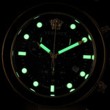 Versace Greca Dome Chronograph Black Dial Gold Steel Strap Watch for Men - VE6K00523 Buy Now By Versace