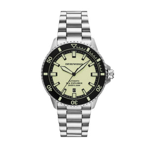 Emporio Armani Sea Explorer Yellow Dial Silver Steel Strap Watch for Men - AR60083 Buy Now By Emporio Armani