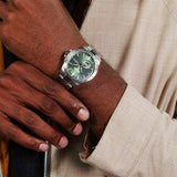 Hugo Boss Troper Automatic Chronograph Green Dial Silver Steel Strap Watch for Men - 1514200 Authentic Buy Shop Now