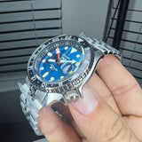 Seiko 5 Sports SKX Racers Heritage Velocity Blue Dial Silver Steel Strap Watch for Men - SSK045K1 Authentic Buy Shop Now