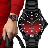 Tissot Seastar 1000 Red Dial Black Steel Strap Watch for Men - T120.410.33.421.00 Authentic Buy Shop Now