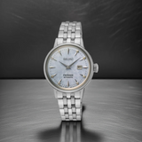 Seiko Presage Cocktail Time Automatic Skydiving Diamonds Blue Dial Silver Steel Strap Watch for Women - SRE007J1 Authentic Buy Shop Now