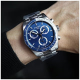 Tissot PR516 Chronograph Blue Dial Silver Steel Strap Watch for Men - T149.417.11.041.00 Authentic Buy Shop Now