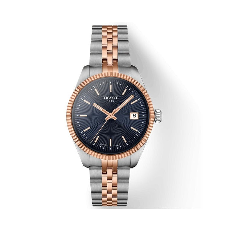 Tissot Ballade Quartz Blue Dial Two Tone Steel Strap Watch for Women - T156.210.22.041.00 Authentic Buy Shop Now
