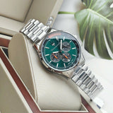 Maserati Sorpasso Chronograph Green Dial Silver Steel Strap Watch for Men - R8873624002 Authentic Buy Shop Now