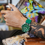 Citizen Mechanical Automatic Green Dial Green Rubber Strap Watch for Men - NJ0129-10X Buy Now By Citizen