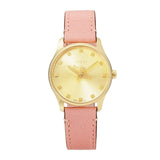 Gucci G Timeless Gold Dial Pink Leather Strap Watch for Women - YA1265041 Authentic Buy Shop Now