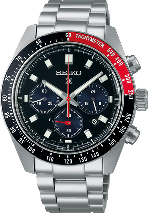 Seiko Prospex Speedtimer Solar Chronograph Black Dial Silver Steel Strap Watch for Men - SSC915 Buy Now By Seiko
