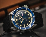 Seiko 5 Sports SKX Automatic Blue Dial Blue Silicone Strap Watch for Men - SRPD71K2 Authentic Buy Shop Now