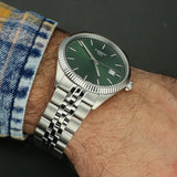 Tissot Ballade Quartz Green Dial Silver Steel Strap Watch for Men - T156.410.11.091.00 Authentic Buy Shop Now
