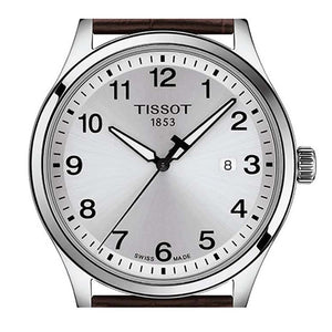 Tissot T-Sport Gent XL Silver Dial Brown Leather Strap Watch for Men - T116.410.16.037.00 Authentic Buy Shop Now