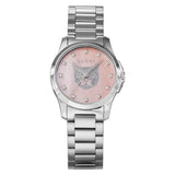 Gucci G Timeless Diamonds Pink Mother of Pearl Dial Silver Steel Strap Watch for Women - YA1265025 Authentic Buy Shop Now