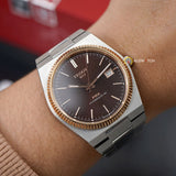 Tissot PRX Powermatic 80 18K Gold Brown Dial Silver Steel Strap Watch for Men - T931.407.41.291.00 Authentic Buy Shop Now
