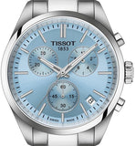 Tissot PR 100 Chronograph Light Blue Dial Silver Steel Strap Watch for Men - T150.417.11.351.00 Authentic Buy Shop Now