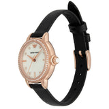 Emporio Armani Mia Mother of Pearl Dial Black Leather Strap Watch for Women - AR11598 Buy Now By Emporio Armani