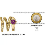 Just Cavalli Vita Purple Dial Gold Steel Strap Watch for Women - JC1L355M0035 Authentic Buy Shop Now