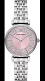 Emporio Armani Gianni T-Bar Pink Dial Silver Steel Strap Watch for Women - AR11686 Buy Now By Emporio Armani
