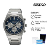 Seiko Conceptual Chronograph Blue Dial Silver Steel Strap Watch for Men- SSB453P1 Authentic Buy Shop Now
