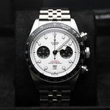 Tudor Black Bay Chrono Silver Dial Silver Steel Strap Watch for Men - M79360N-0014
