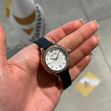 Emporio Armani Mia Mother of Pearl Dial Black Leather Strap Watch for Women - AR11598 Buy Now By Emporio Armani