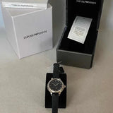 Emporio Armani Mia Moonphase Blue Dial Blue Leather Strap Watch for Women - AR11629