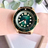 Citizen Mechanical Automatic Green Dial Brown Leather Strap Watch for Men - NJ0173-18X Buy Now By Citizen