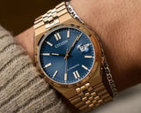 Citizen Tsuyosa 60 Automatic Blue Dial Rose Gold Steel Strap Watch for Men - NK0023-57L Authentic Buy Shop Now