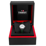 Tissot Bellissima Small Lady Mother of Pearl Dial Green Leather Strap Watch for Women - T126.010.16.113.02 Authentic Buy Shop Now