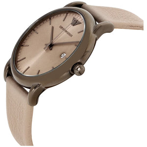 Emporio Armani Luigi Beige Dial Beige Leather Strap Watch for Men - AR11116 Authentic Buy Shop Now