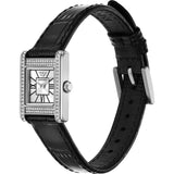 Emporio Armani Classic Crystals Silver Dial Black Leather Strap Watch for Women - AR11660 Buy Now By Emporio Armani