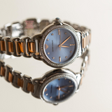 Emporio Armani Three Hand Blue Dial Two Tone Steel Strap Watch for Women - AR11597 Buy Now By Emporio Armani
