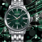 Seiko Presage Cocktail Time Automatic Green Dial Silver Steel Strap Watch for Men - SRPE15J1 Authentic Buy Shop Now