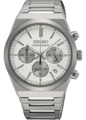 Seiko Conceptual Chronograph White Dial Silver Steel Strap Watch for Men - SSB451P1 Authentic Buy Shop Now