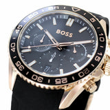 Hugo Boss Runner Chronograph Black Dial Black Silicone Strap Watch for Men - 1514168 Buy Now By Hugo Boss