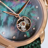 Emporio Armani Mia Meccanico Mother of Pearl Dial Green Leather Strap Watch for Women - AR60073 Buy Now By Emporio Armani