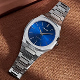 D1 Milano Ultra Thin Blue Dial Silver Steel Strap Watch for Men - D1-UTBJ09 Authentic Buy Shop Now