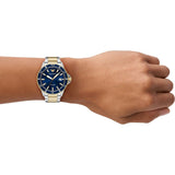 Emporio Armani World Explorer Blue Dial Two Tone Steel Strap Watch for Men - AR11682 Buy Now By Emporio Armani