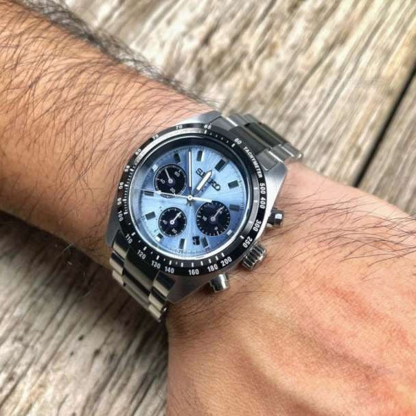 Seiko Prospex Speedtimer Solar Chronograph Limited Edition Blue Dial Two Tone Steel Strap Watch for Men - SSC909 Authentic Buy Shop Now