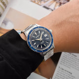 Seiko Presage Style60's Automatic Blue Dial Silver Steel Strap Watch for Men - SRPG05J1 Authentic Buy Shop Now