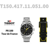 Tissot PR 100 Tour De France Chronograph Black Dial Silver Steel Strap Watch for Men - T150.417.11.051.00 Authentic Buy Shop Now
